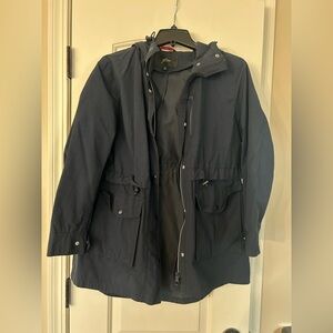 J Crew women’s navy rain coat